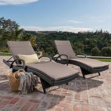 Maybe you would like to learn more about one of these? Noble House Miller Grey 2 Piece Wicker Outdoor Chaise Lounge Set With Charcoal Cushions And Armrest 16481 The Home Depot