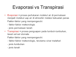 Dalam proses evaporasi akan terjadi pada benda yang dapat mengandung air, lahan dampaknya adalah dapat memicu terjadinya evaporasi. Evaporasi Vs Transpirasi Ppt Download