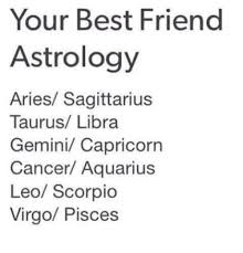 He will aim to please your friend and relationship astrologer Your Best Friend Astrology Aries Sagittarius Taurus Libra Gemini Capricorn Cancer Aquarius Leo Scorpio Virgo Pisces Best Friend Meme On Me Me