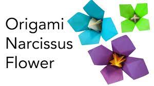 Easy Kids Origami Narcissus Daffodil Flower Tutorial Flower Tutorial Origami Easy Kids Origami