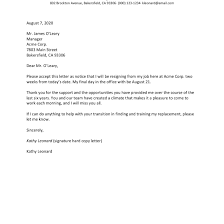 Best Resignation Letter Examples