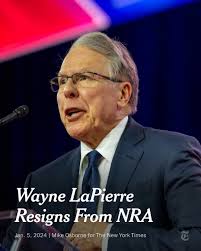 Breaking News: Wayne LaPierre, who led the NRA for more than three decades,  resigned from his post