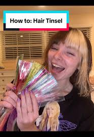 How to: Hair Tinsel ✨ Note: there are many different ways to do this, this  is just how I do it #hairtinsel #hairtinseltutorial #hairtok