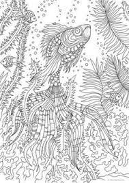 Doodle marine printable coloring page for adults. Color Fish And Such