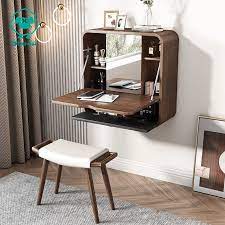 The cornered white shelves at the wall are an add on to the makeup vanity desk! Sheep Solid Wood Dressing Table Bedroom Furniture Small Family Dresser Wall Mounted Simple Collection Cabinet Wall Mounted Makeup Table Shopee Singapore