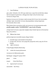 Lampiran 01 data transkrip observasi lampiran 1 transkip wawancara a wawancara kepada orang tua 1. Makalah Wawancara Salon Contoh Makalah