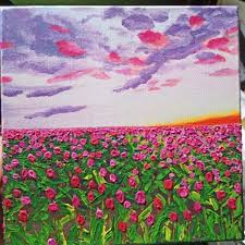 Jual lukisan bunga mawar rose flower painting 80x60 kanvas saja. Sold Lukisan Bunga Tulip Cat Akrilik Diatas Kanvas Shopee Indonesia
