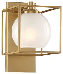 Sconces can be a great alternative to vanity lighting as they provide stylish tasking lighting near eye level. Cowen 1 Light Wall Sconce Brushed Gold Transitional Bathroom Vanity Lighting By Buildcom Houzz