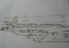 The horizon line of the image is about 3/4 above. How To Draw Waves Crashing On The Shore Learn How To Draw