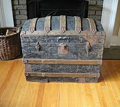 1890 S Barrel Top Steamer Trunk Industrial Salvage Antique Trunk Treasure Chest 195 00 Antique Trunk Steamer Trunk Trunks