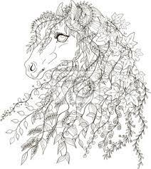 High quality 300 dpi images. Drawing Spring Horse In Zentangle Style For Adult Coloring Pages Leinwandbilder Bilder Zen Vektor Zweig Myloview De