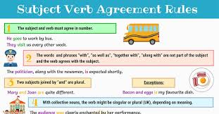 Subject Verb Agreement Rules And Examples 7 E S L