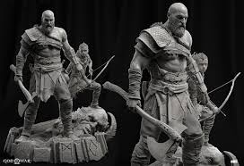 G O W Statue Igor Catto On Artstation At Https Www Artstation Com Artwork Lqwpp Statue Kratos God Of War God Of War