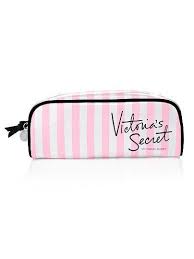 Victoria S Secret Pink Striped Signature Make Up Cosmetic Pencil Case Bag New Victoriassecretpink Makeup Bag Small Makeup Bag Victoria Secret