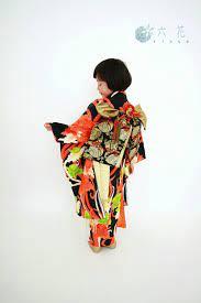 七五三 黒地の大胆な花柄 着物レンタル 着付け ヘアメイク 撮影 七五三 着物 晴れ着