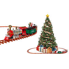Check out our christmas train set selection for the very best in unique or custom, handmade pieces from our ornaments shops. Santa S Christmas Train Set Battery Powered With Lights Sounds 52 Pieces 18 Ft Of Track Walmart Com Walmart Com