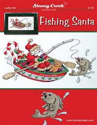 Ladybug in bottle cross stitch pattern in 2 pdf files. Fishing Santa Cross Stitch Pattern