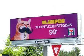 7 Eleven Digital Mustache Straws Mustache Straws Outdoor Advertising Billboard Design