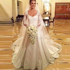 A line wedding dress, o neck lace wedding dress, lace wedding dress, long sleeves wedding dress, boho wedding dress, beach wedding dress. Classic A Line Long Sleeve Satin Lace Wedding Dress V Neck Elastic Satin Long Sleeves Appliques Charming Dressy Online Store Powered By Storenvy