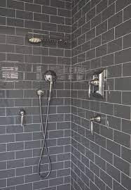 Subway tile in the shower is a classic look and durable choice. Gray Subway Tile Modern Bathroom Niche Interiors Subway Tiles Bathroom Gray Shower Tile Subway Tile Showers