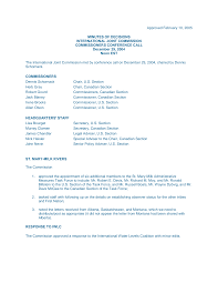Approved February 10, 2005 MINUTES OF DECISIONS INTERNATIONAL JOINT  COMMISSION COMMISSIONERS CONFERENCE CALL December 29, 2004 N
