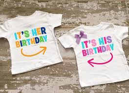 Twin Birthday Shirts For Adults It S His Birthday It S Her Birthday Twin Boy Girl Shirt Set Twin Shirts Boy Girl Twins Twin Outfits
