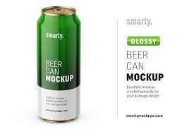 Glossy Drink Can Mockup Top Beer Can Beer Mockup