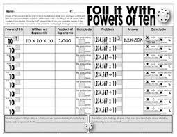 Roll It Powers Of Ten Dice Game Multiplying Dividing Decimals W Powers Of 10 Powers Of 10 Powers Of Ten Fifth Grade Math