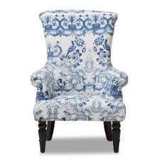 Baxton Studio Darlington Blue Print Fabric Upholstered Chair 28862 5429 Hd The Home Depot Beige Armchair Armchair Upholstered Chairs
