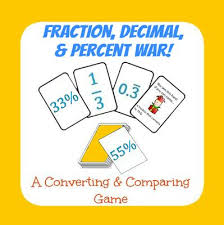 Fraction Decimal And Percent War From Mathematic Fanatic On Teachersnotebook Com 5 Pages Decimals Fractions Fractions Decimals