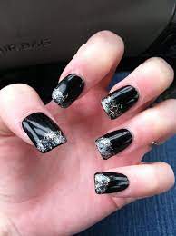 Black Glitter Tip Acrylic Nails Love Opi Simple Nail Designs Black Acrylic Nails Black Acrylic Nail Designs