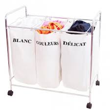 Panier A Linge 3 Compartiments Tissu Panier A Linge Rangement Linge Panier Linge