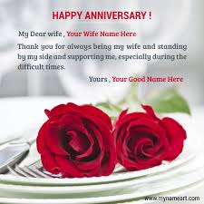 Anniversary Wishes With Name Editing Pic For Wife