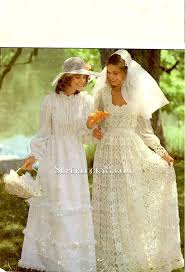 2 Vintage Wedding Dresses Pdf Pattern Crocheted Wedding Dress And Knitted Wedding Dress Crochet Wedding Dresses Crochet Wedding Dress Pattern Crochet Wedding