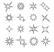 Sparkles Twinkle Lights Line Icons Sparkle Twinkling Texture Graphic Design Star Tattoo Designs Star Tattoos