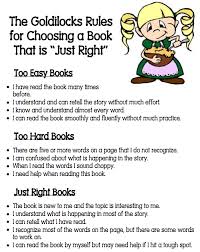 Goldilocks Rules For Choosing A Just Right Book Reading Classroom Just Right Books School Reading
