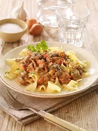 Bandnudeln Mit Salami Und Pilzen Rezept Rezepte Bandnudeln Nudel
