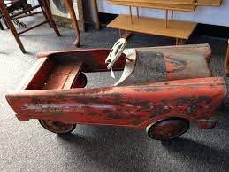 1960s Mid Century Modern Vintage Retro Rusty Metal Childs Toy Peddle Car Pedal Cars Rusty Metal Vintage Pedal Cars