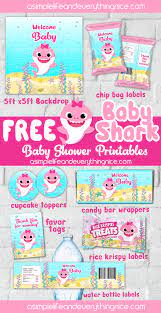 Check out our baby shark romper selection for the very best in unique or custom, handmade pieces from our footies & rompers shops. Free Pink Baby Shark Baby Shower Printables A Simple Life And Everything Nice Pink Baby Shark Shark Baby Shower Baby Shower Printables