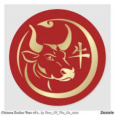 Chinese Zodiac Year Of The Ox 2021 Classic Round Sticker Zazzle Com In 2020 Chinese Zodiac Tattoo Chinese Zodiac Zodiac Years