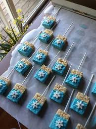 Birthday Decorated Rice Krispie Treats Frozen Themed Rice Crispy Treats Frozen Themed Birthday Party Disney Frozen Birthday Party Elsa Birthday Party