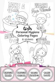 Girls Personal Hygiene Coloring Pages Stickers Free Printable Fun For Little Ones Personal Hygiene Preschool Coloring Pages Kids Hygiene