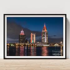 Mobile Alabama Skyline Poster by Phil Floyd