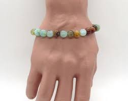 Natürliches Achat Aqua 8mm Perlenarmband, Herrenarmband, Damenarmband,  Herrenschmuck, Geschenk für Männer