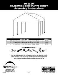 This harbor freight 10 x 20 canopy was assembled on a slope. 10x20 Canopy Instructions