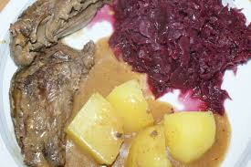 Hasenbraten Schlesischer Art Hauptspeise Mahlzeit Lebensmittel Essen
