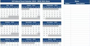 Download Us Federal Fiscal Calendar 2019 20 With Notes Excel Template Exceldatapro Excel Templates Fiscal Calendar Excel Calendar Template