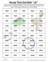 Capitalize the first word after a dash or colon: Words Ending In Ck Worksheet Education Com