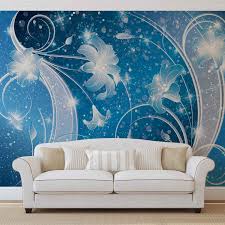 Fortnite battle royale game plakat nastenne malby plakaty a tisky. Blue Silver Floral Abstract Wall Paper Mural Buy At Ukposters