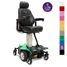 Jazzy Air Power Wheelchair By Pride Mobility Shown In Spinlife Exclusive Kelly Green Powered Wheelchair Wheelchair Pride Mobility